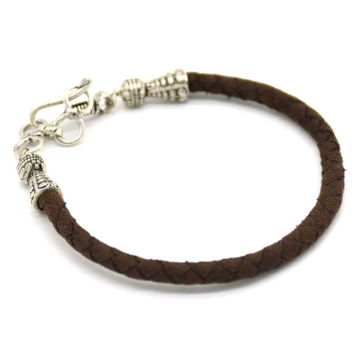Bracelets in Bulk – Handmade Men’s Bracelet – Cotton & Brass – Brown & Antique Silver Color Finish – Wholesale Jewelry Collection